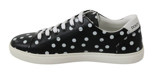 Dolce & Gabbana Schwarz gepunktete Leder-Sneakers - Léoré