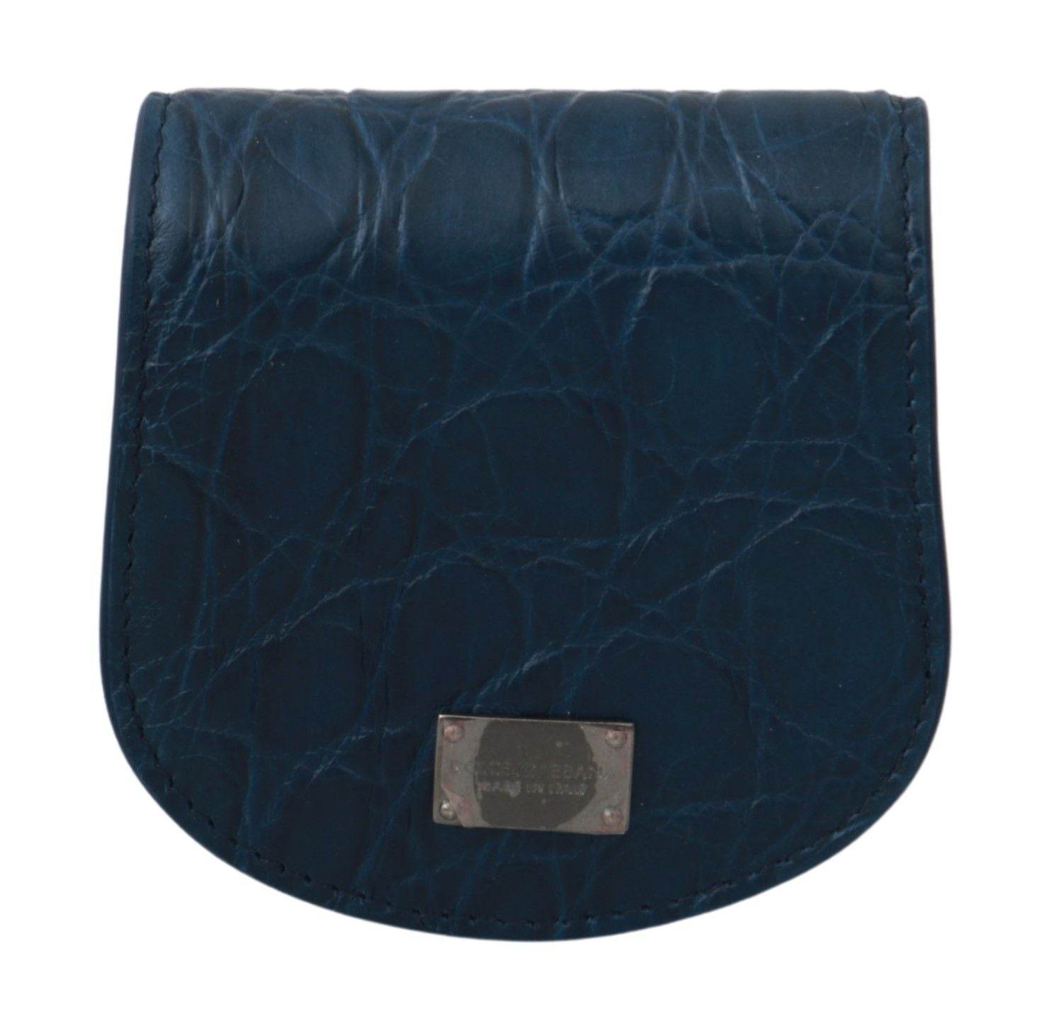 Dolce & Gabbana Elegantes blaues Caimano Kondom Etui Brieftasche - Léoré