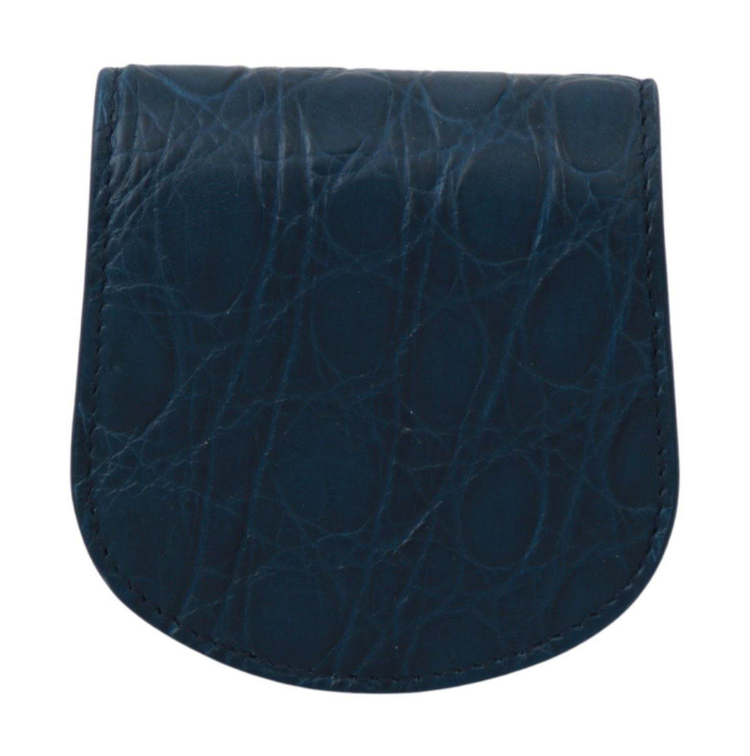 Dolce & Gabbana Elegantes blaues Caimano Kondom Etui Brieftasche - Léoré