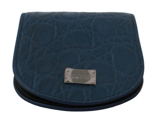 Dolce & Gabbana Elegantes blaues Caimano Kondom Etui Brieftasche - Léoré