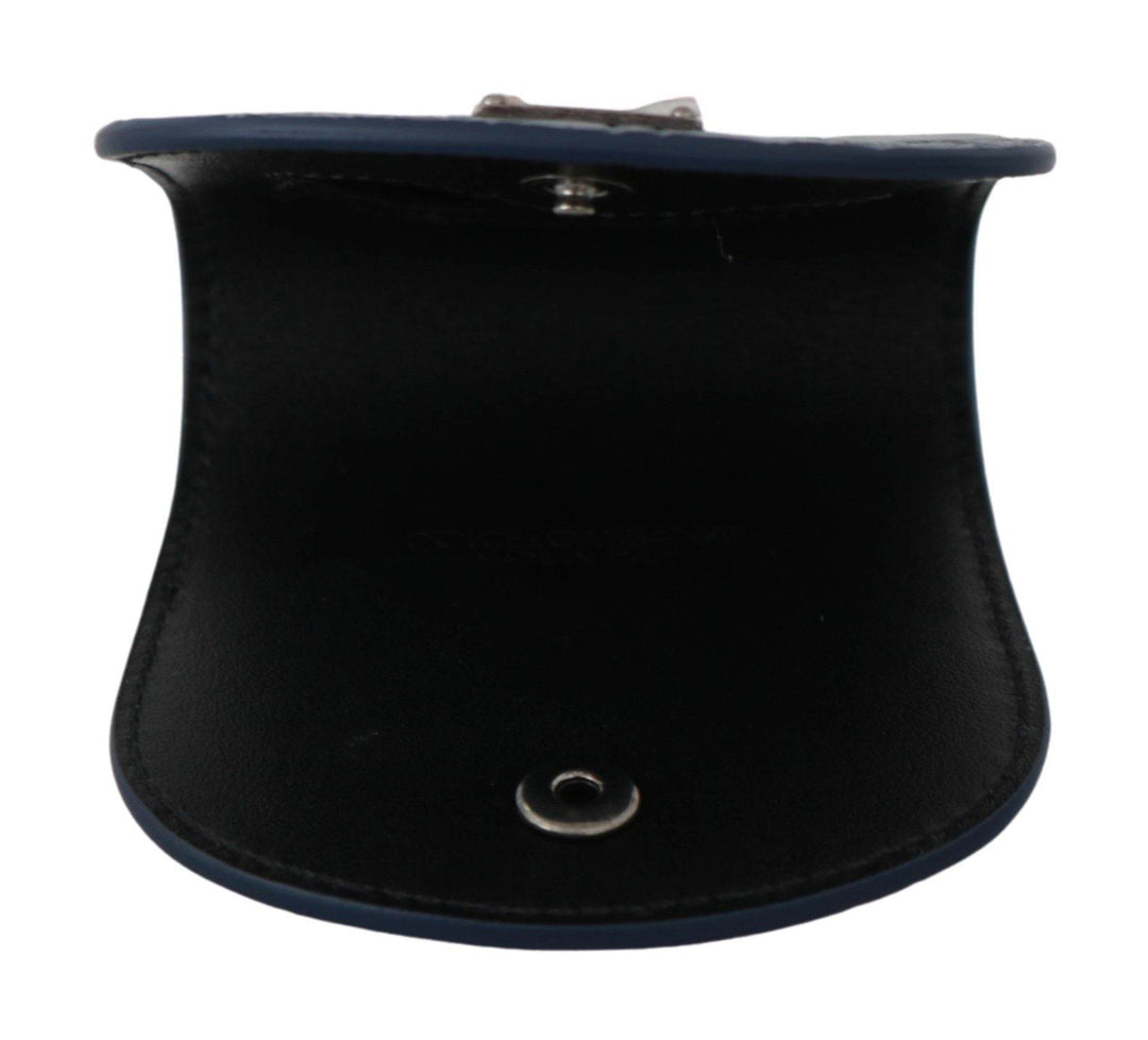 Dolce & Gabbana Elegantes blaues Caimano Kondom Etui Brieftasche - Léoré