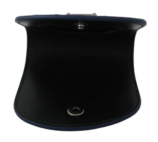 Dolce & Gabbana Elegantes blaues Caimano Leder Kondom Etui Brieftasche - Léoré