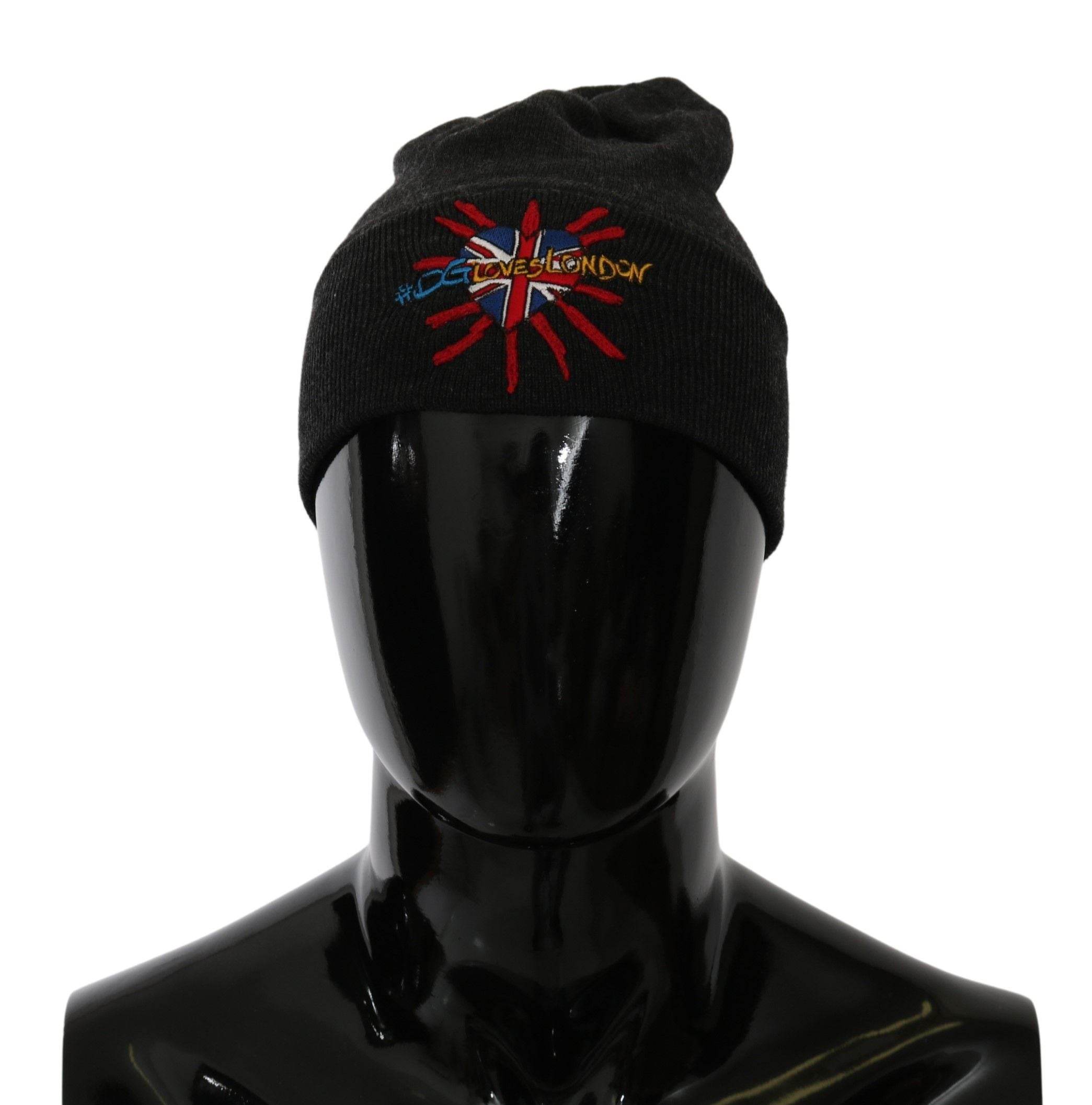 Dolce & Gabbana Schicke graue Beanie mit exklusiver Bestickung - Léoré