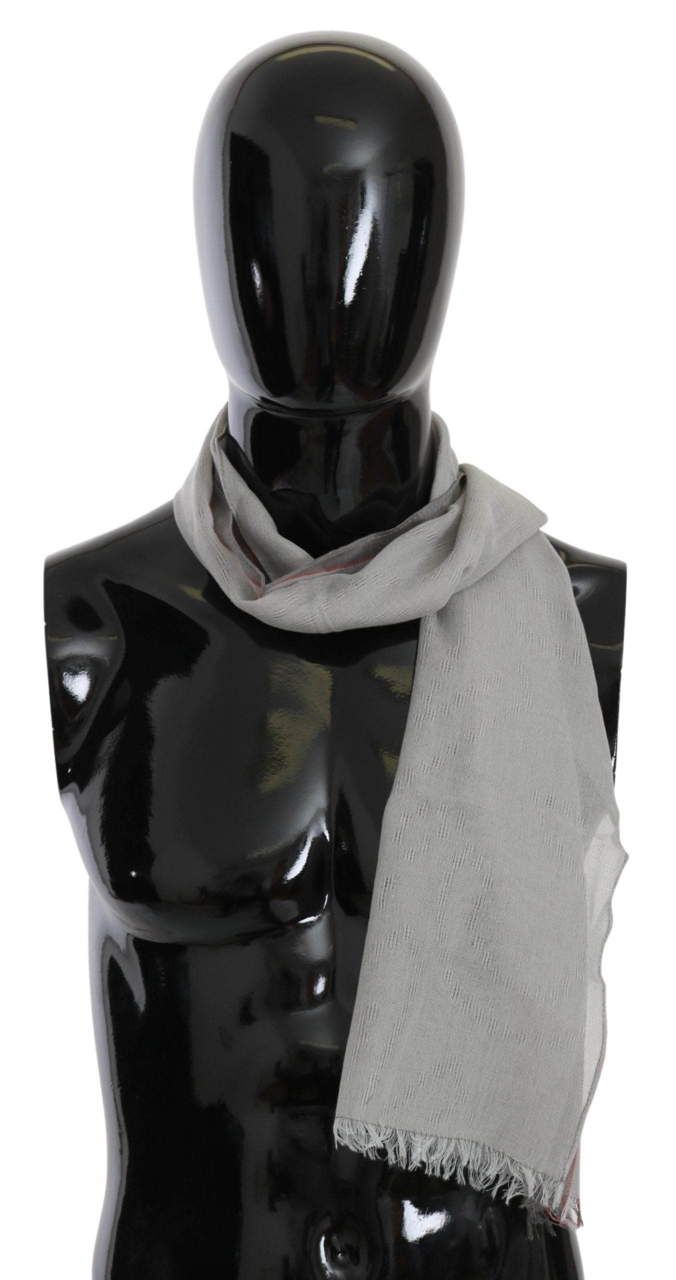 Costume National Eleganter grauer Baumwollschal für Männer - Léoré