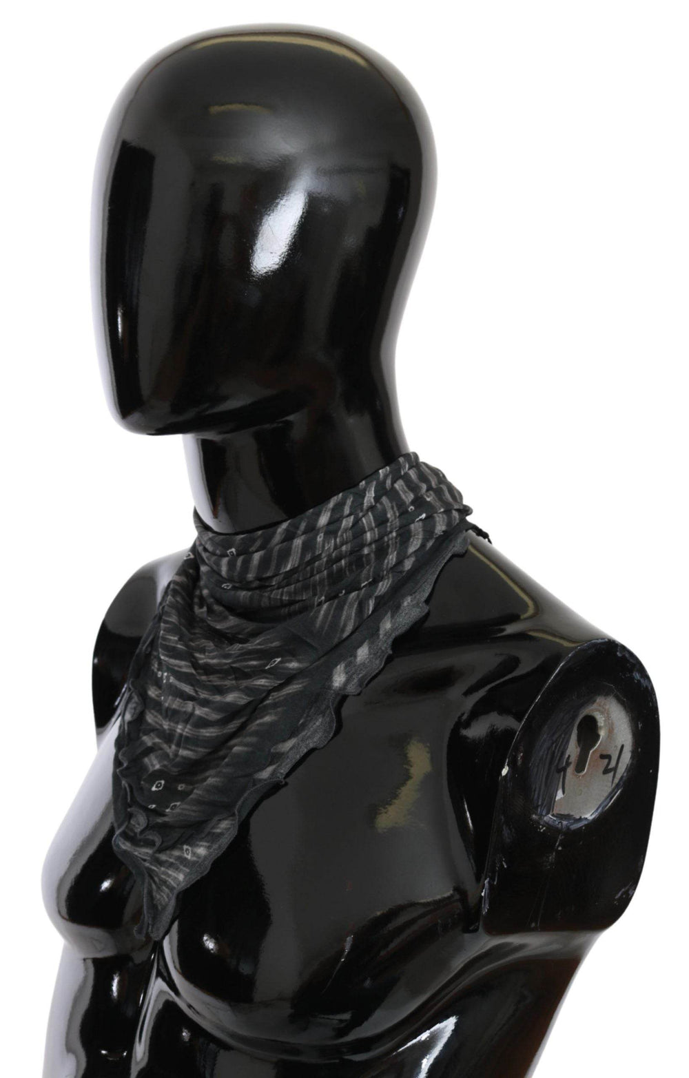 Costume National Eleganter schwarz gestreifter Herrenschal aus Viskose - Léoré