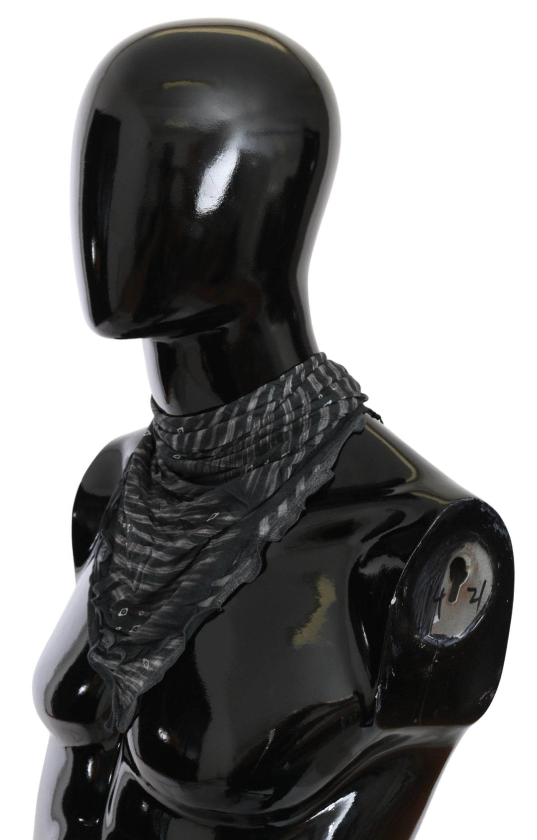 Costume National Eleganter schwarz gestreifter Herrenschal aus Viskose - Léoré