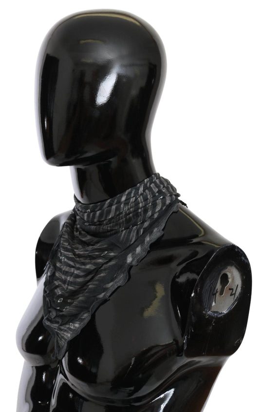 Costume National Eleganter schwarz gestreifter Herrenschal aus Viskose - Léoré