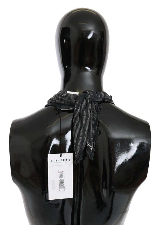 Costume National Eleganter schwarz gestreifter Herrenschal aus Viskose - Léoré