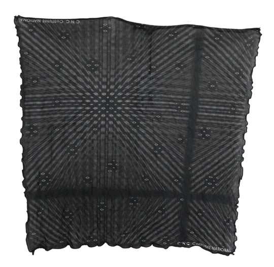 Costume National Eleganter schwarz gestreifter Herrenschal aus Viskose - Léoré
