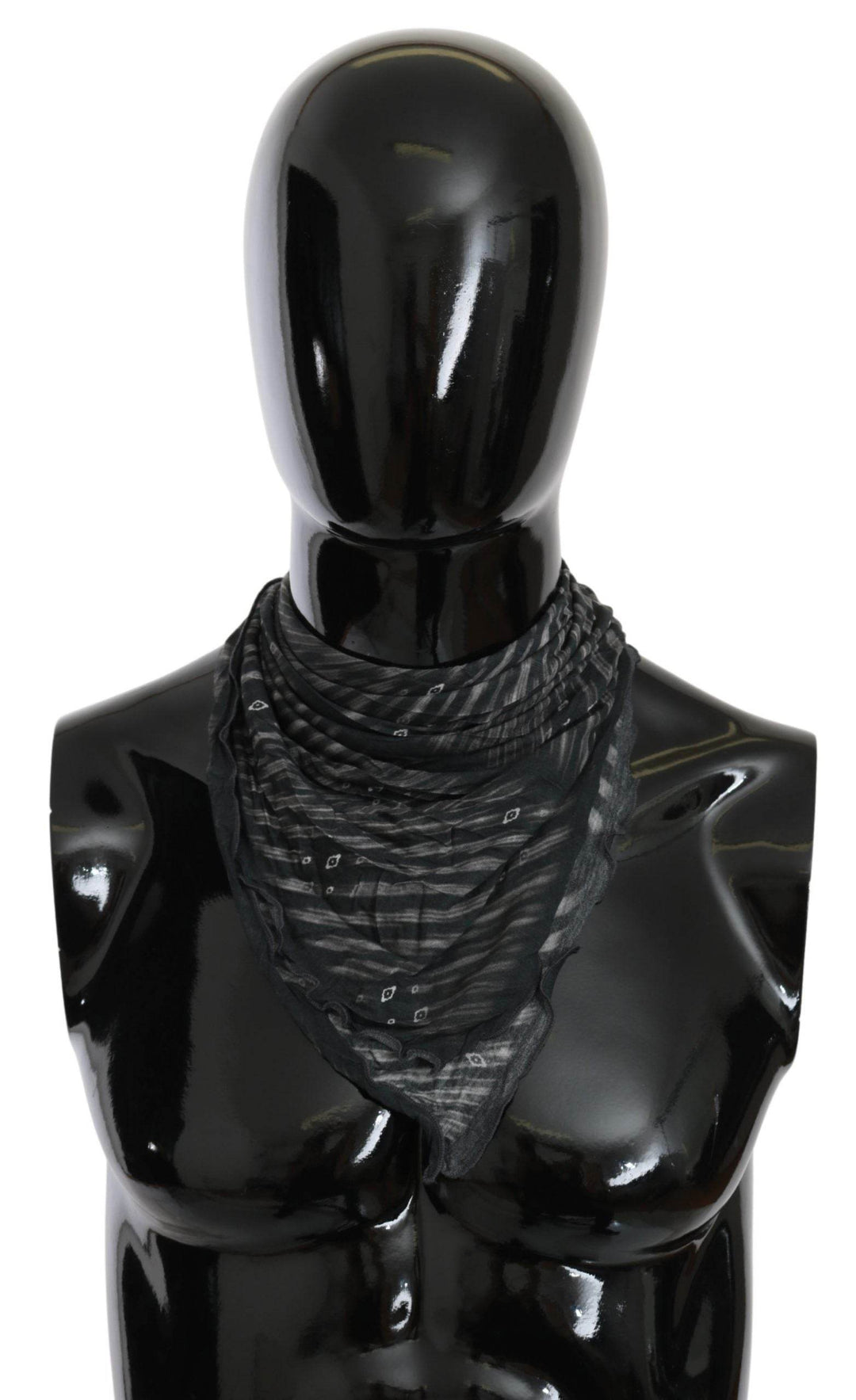 Costume National Eleganter schwarz gestreifter Herrenschal aus Viskose - Léoré