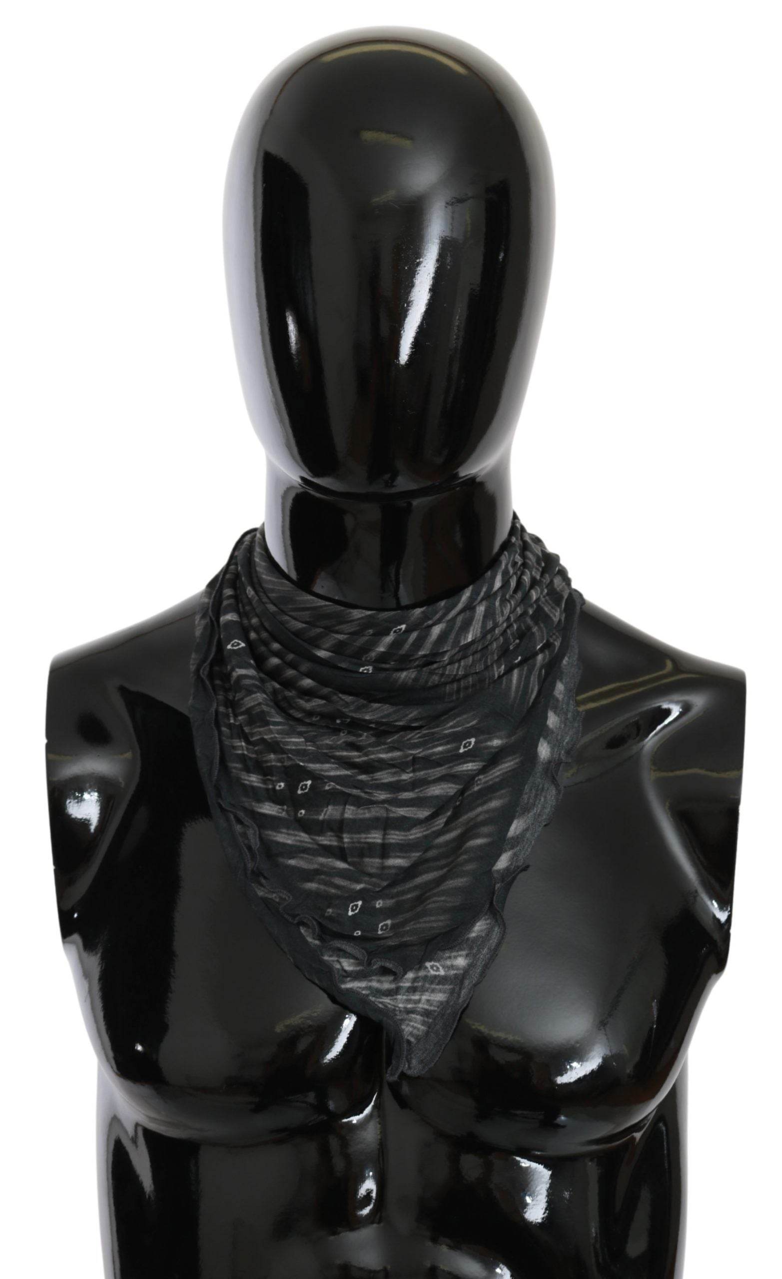 Costume National Eleganter schwarz gestreifter Herrenschal aus Viskose - Léoré