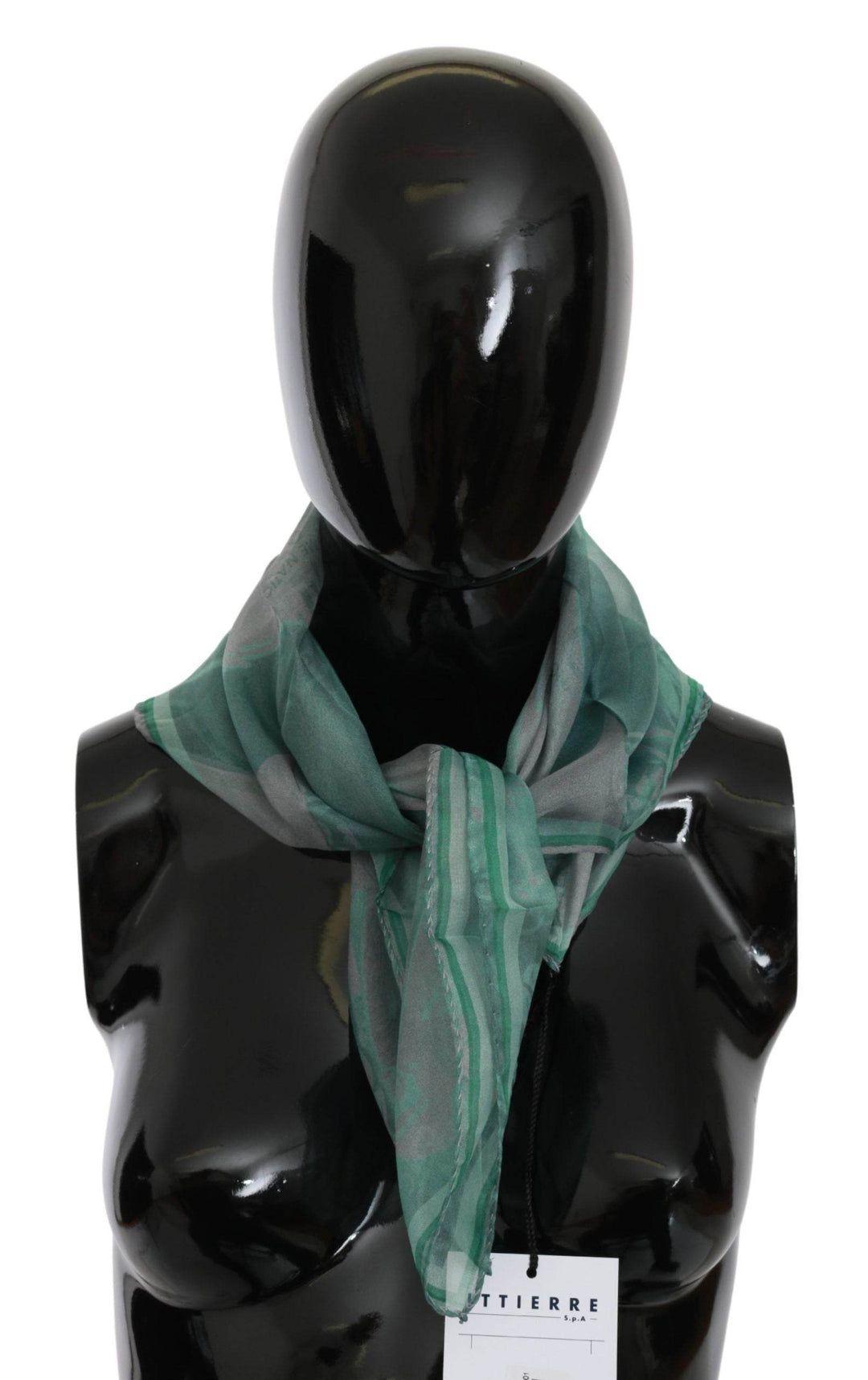 Costume National Elegantes grün bedrucktes Seidentuch - Léoré