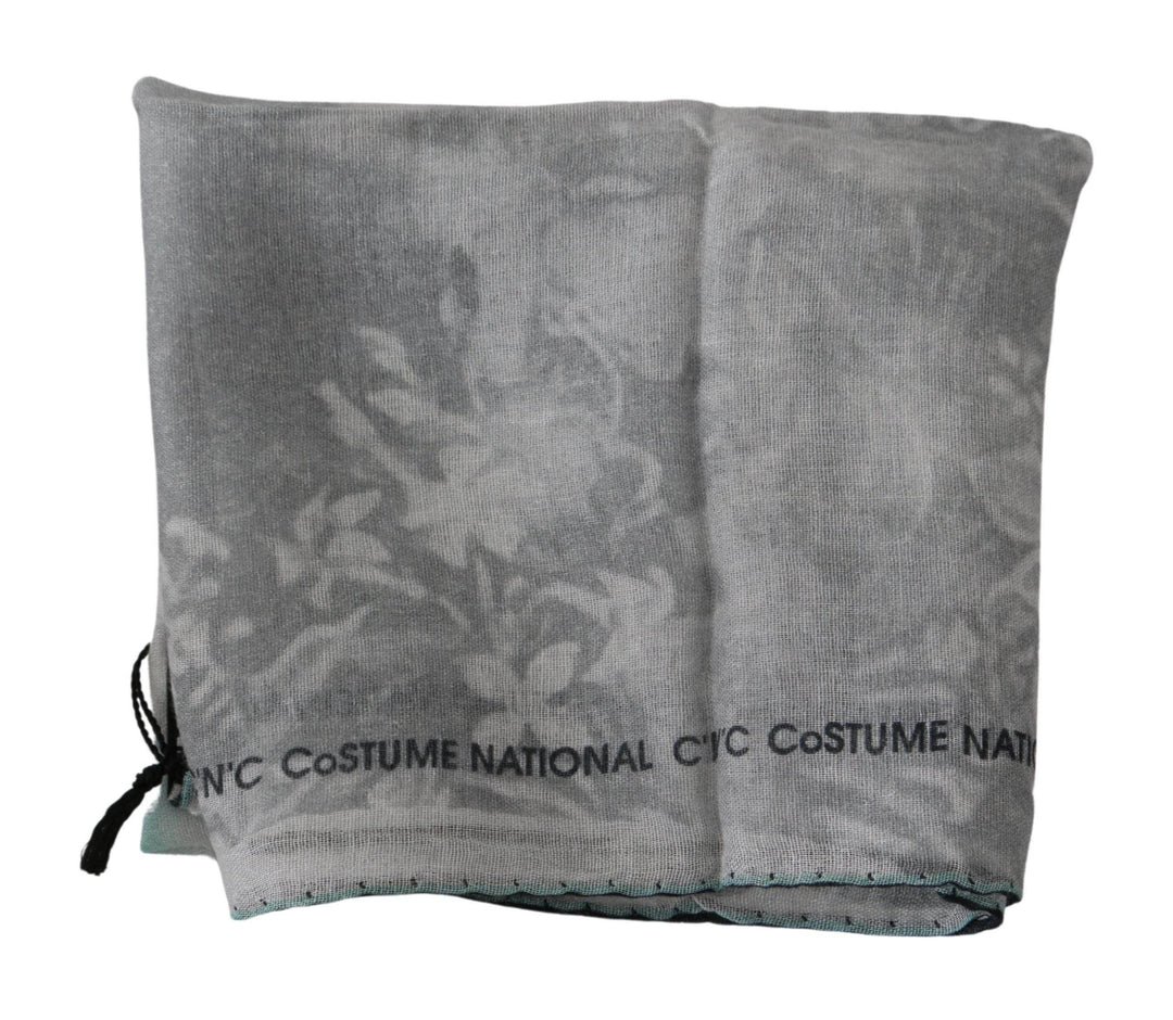 Costume National Eleganter Grauer Seidenschal für Frauen - Léoré