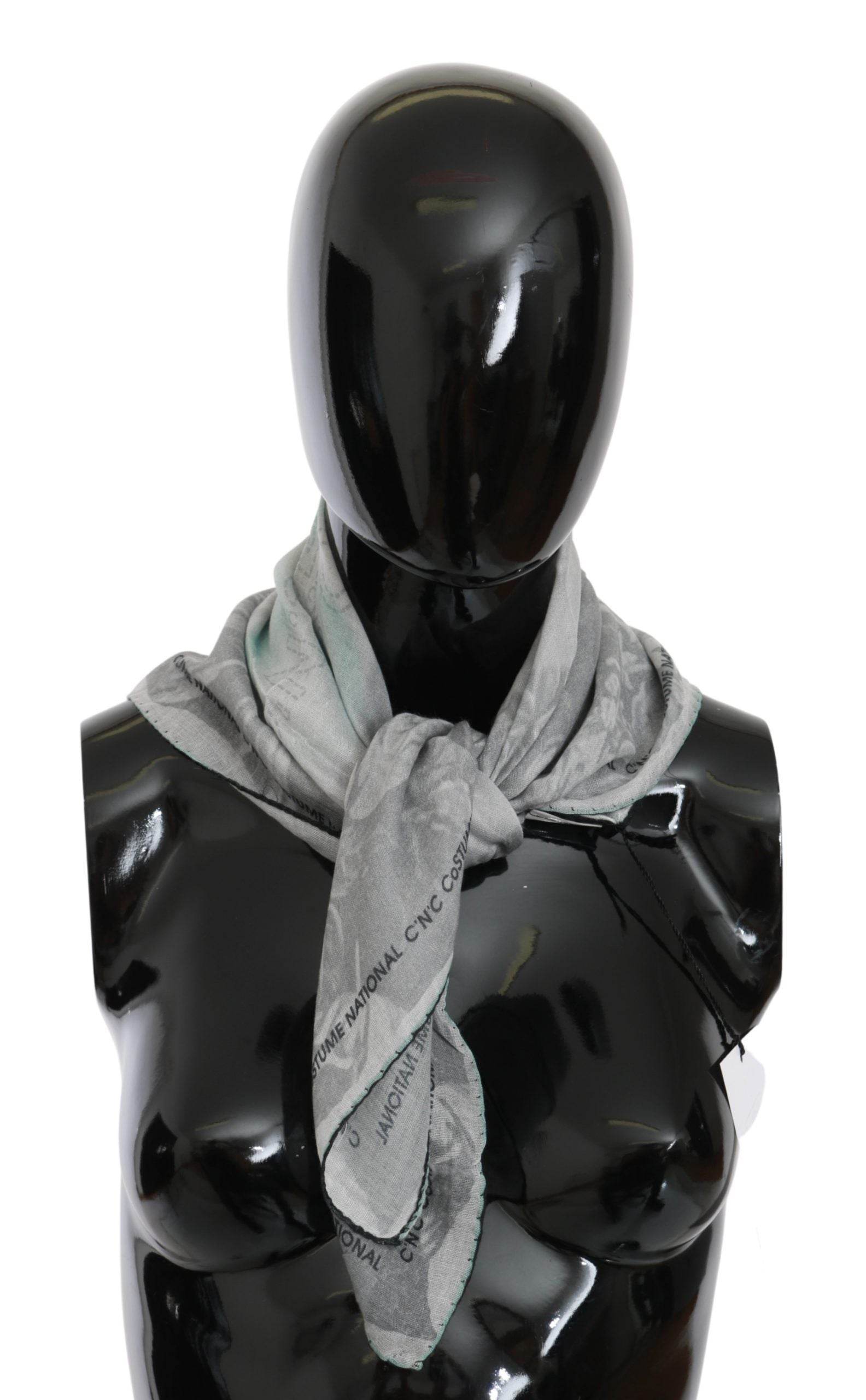 Costume National Eleganter Grauer Seidenschal für Frauen - Léoré