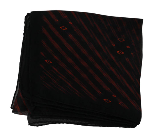 Costume National Eleganter Seidenschal Bandana Hut in Schwarz Orange - Léoré