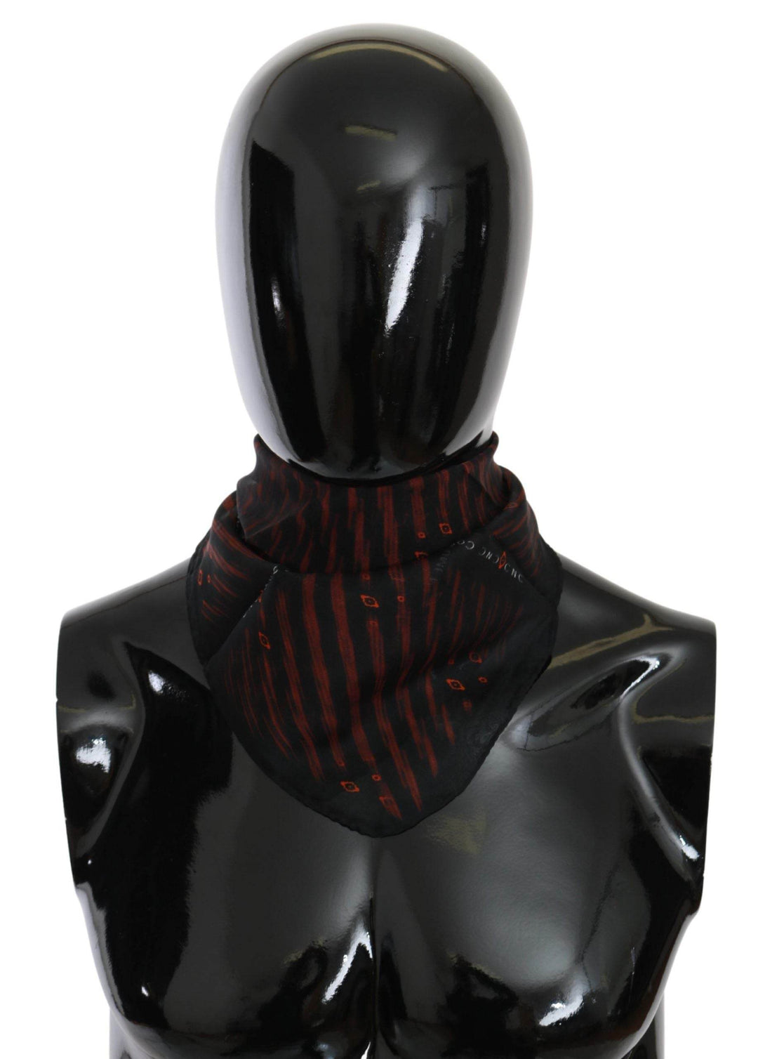 Costume National Eleganter Seidenschal Bandana Hut in Schwarz Orange - Léoré