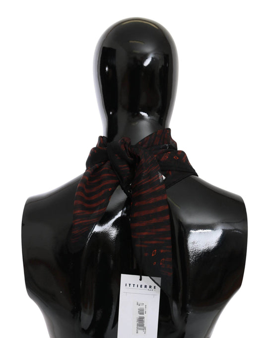 Costume National Eleganter Seidenschal Bandana Hut in Schwarz Orange - Léoré