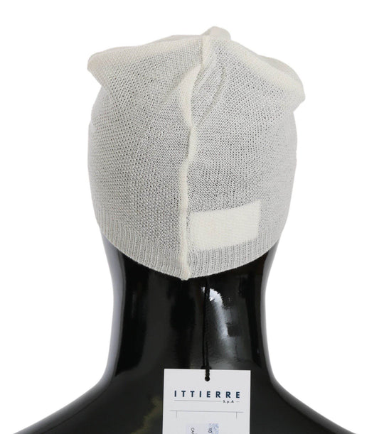 Costume National Elegante Beanie-Mütze aus weißer Wollmischung - Léoré