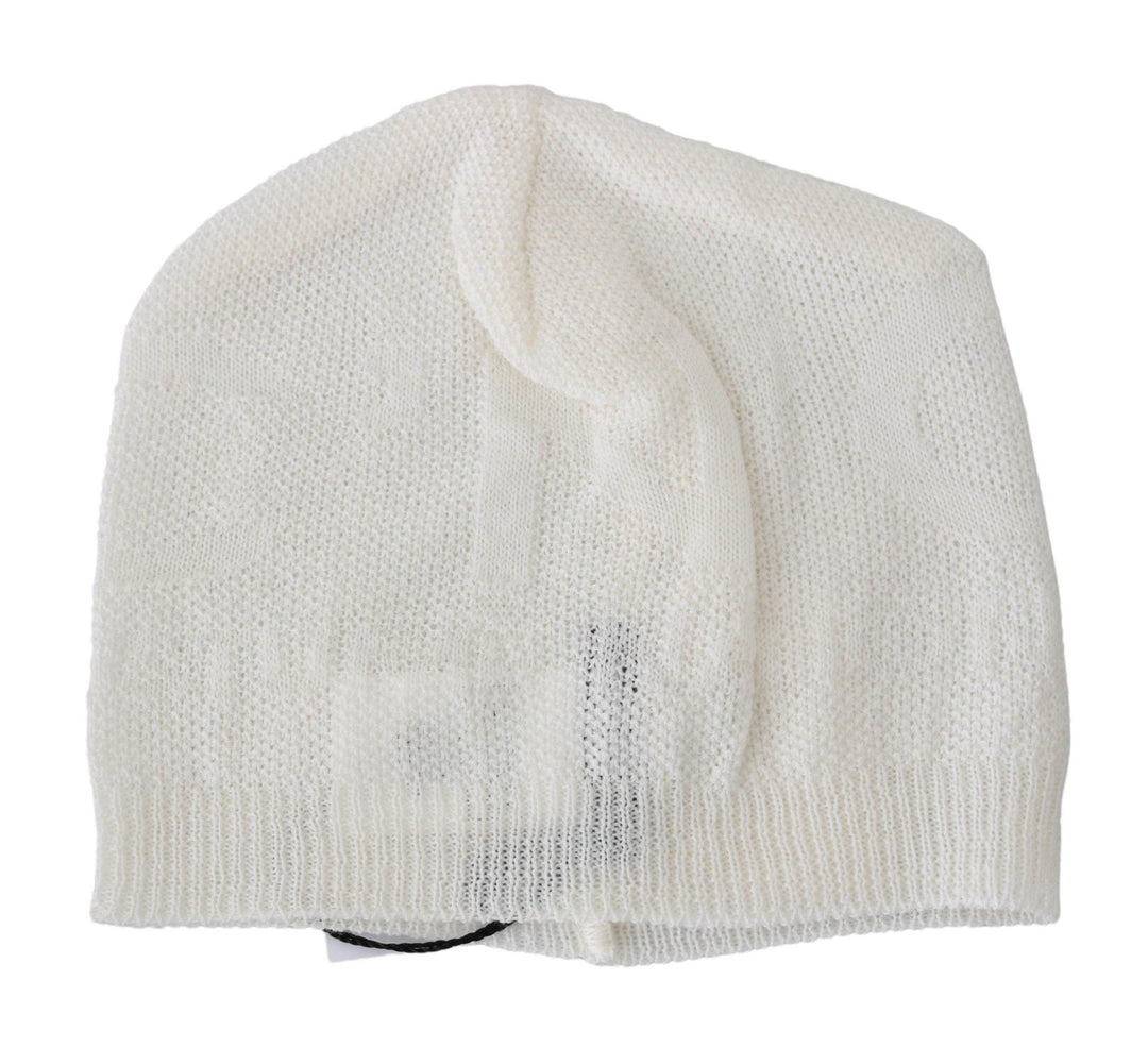 Costume National Elegante Beanie-Mütze aus weißer Wollmischung - Léoré