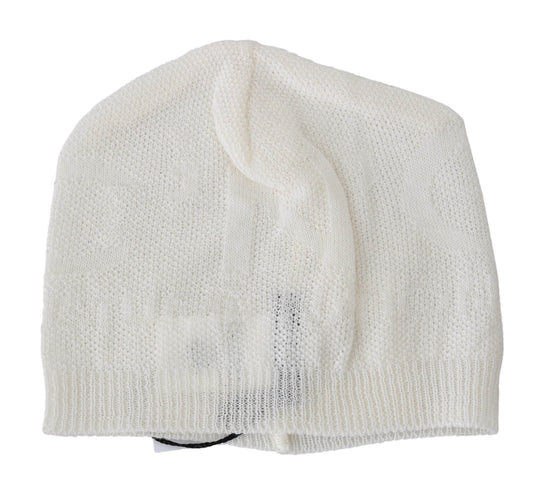 Costume National Elegante Beanie-Mütze aus weißer Wollmischung - Léoré