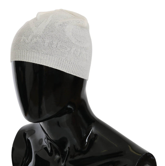 Costume National Elegante Beanie-Mütze aus weißer Wollmischung - Léoré