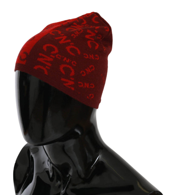 Costume National Schicke rote Beanie aus Wollmischung - Léoré