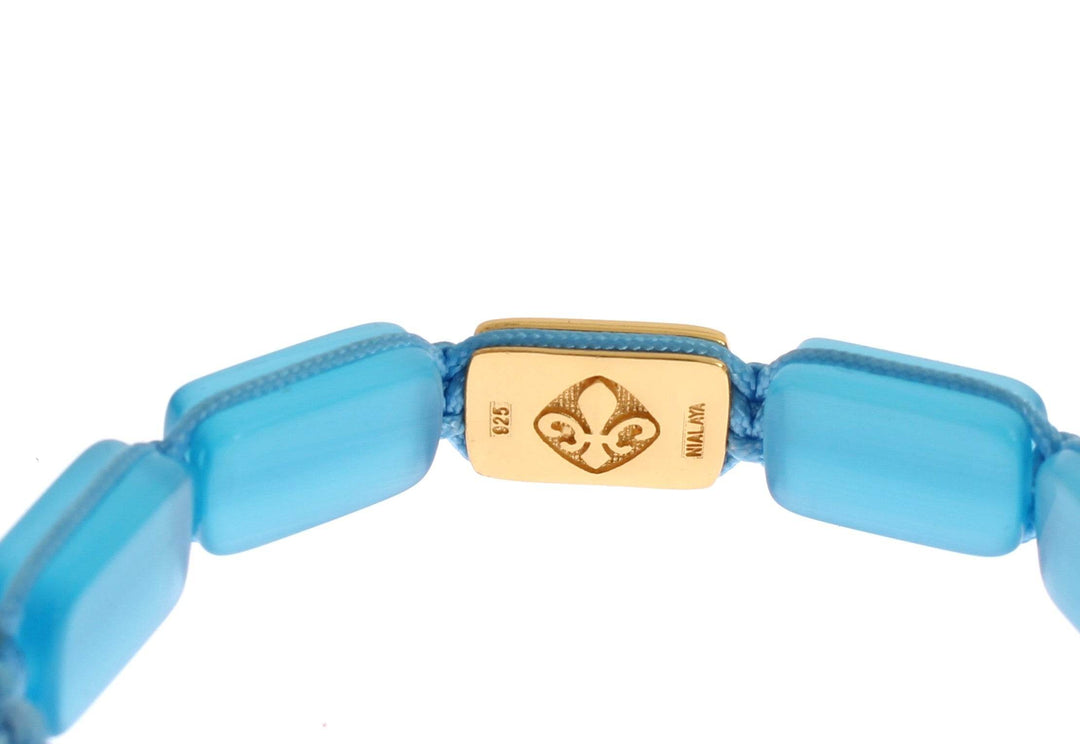 Nialaya Elegantes Armband mit blauem Opal und Diamantbesatz - Léoré