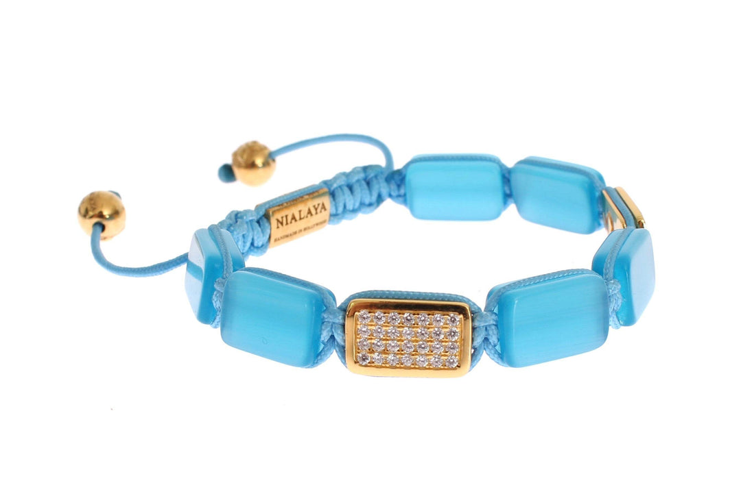 Nialaya Elegantes Armband mit blauem Opal und Diamantbesatz - Léoré