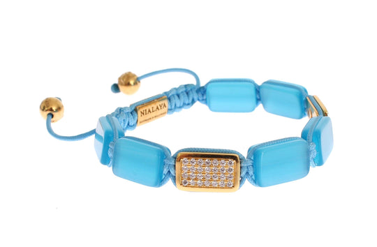Nialaya Elegantes Armband mit blauem Opal und Diamantbesatz - Léoré
