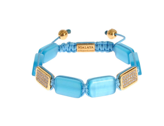 Nialaya Elegantes Armband mit blauem Opal und Diamantbesatz - Léoré