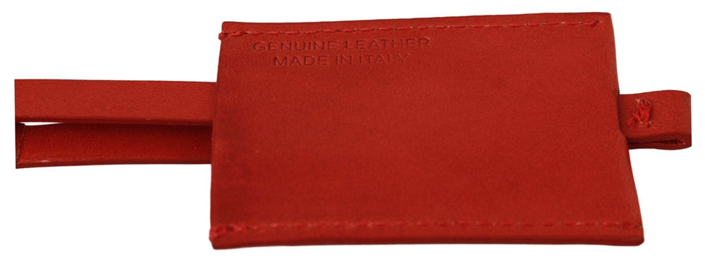 Costume National Eleganter Schlüsselanhänger aus Leder und Metall - Rot - Léoré