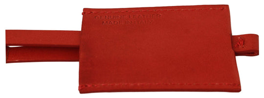 Costume National Eleganter Schlüsselanhänger aus Leder und Metall - Rot - Léoré