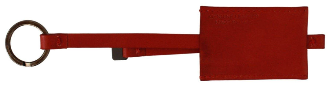 Costume National Eleganter Schlüsselanhänger aus Leder und Metall - Rot - Léoré