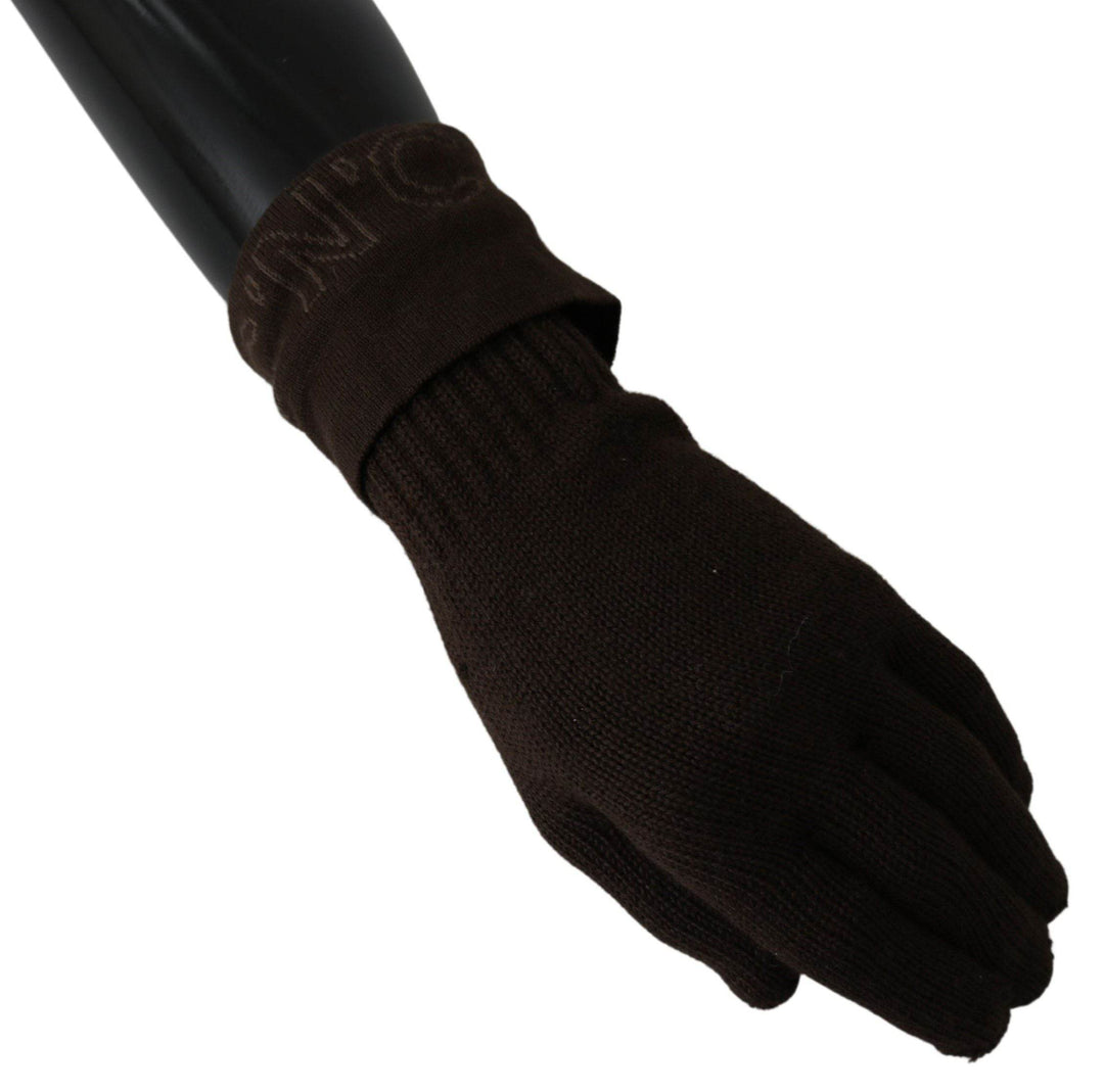 Costume National Elegante braune Strickhandschuhe - Léoré