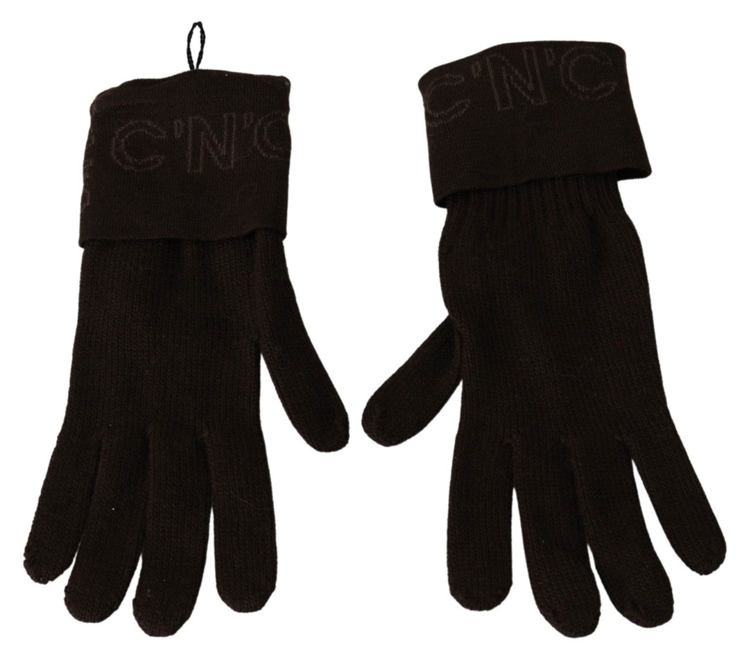 Costume National Elegante braune Strickhandschuhe - Léoré