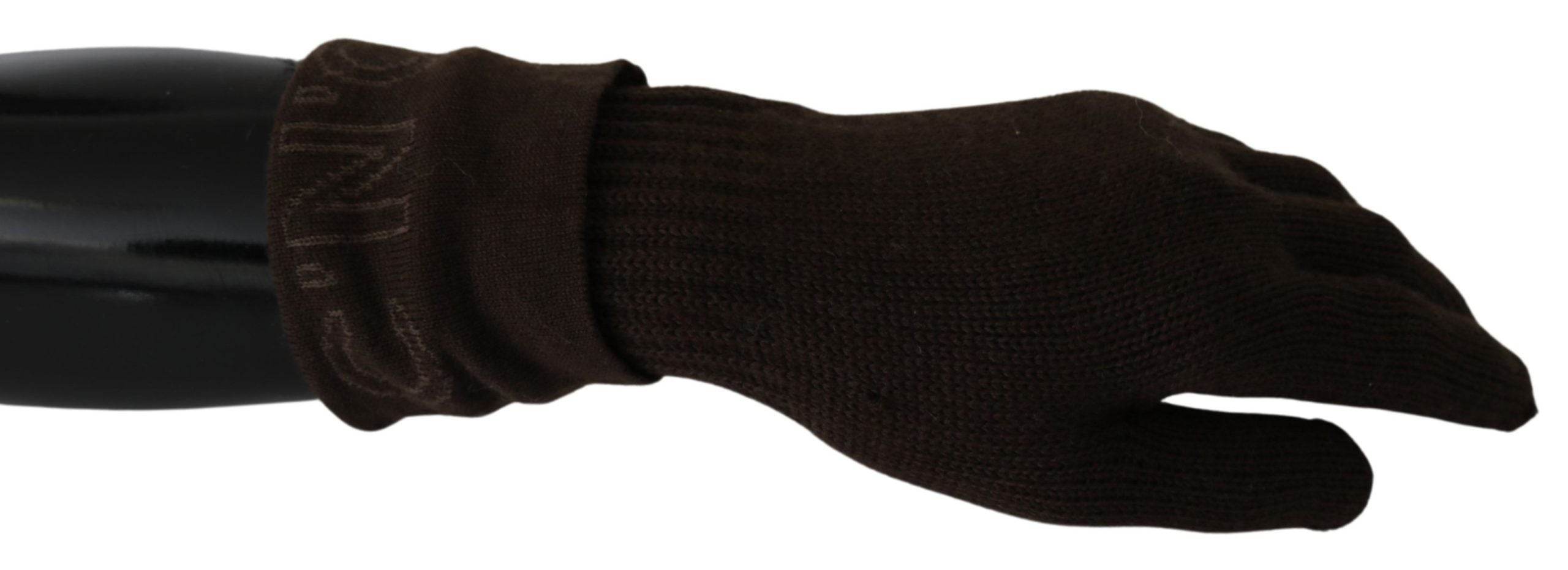 Costume National Elegante braune Strickhandschuhe - Léoré