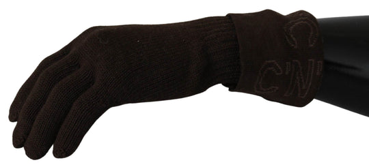 Costume National Elegante braune Strickhandschuhe - Léoré