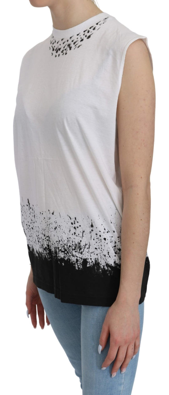 Dsquared² Weißes ärmelloses T-Shirt Tank Top aus Baumwolle