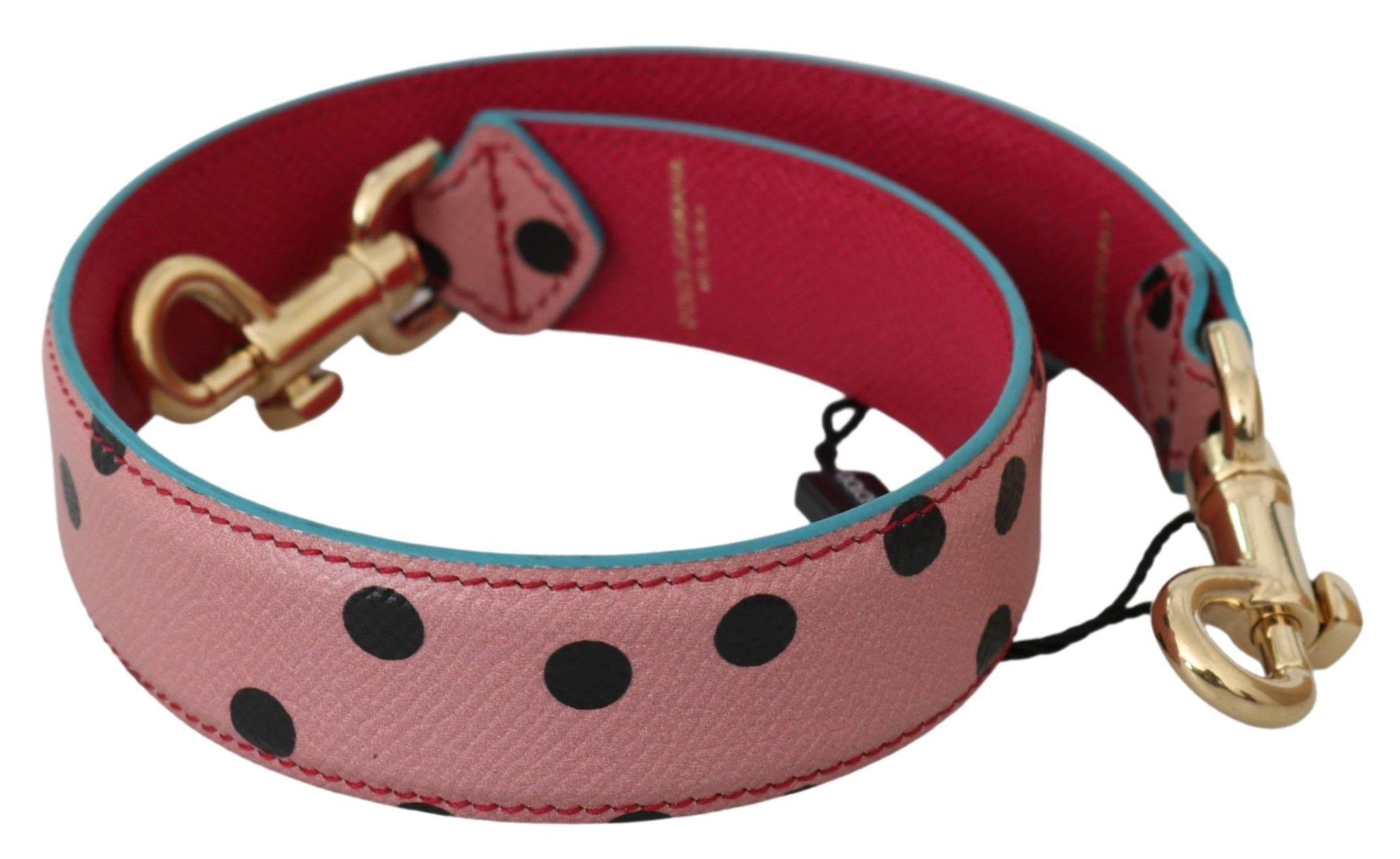 Dolce & Gabbana Eleganter rosa gepunkteter Leder-Schulterriemen - Léoré