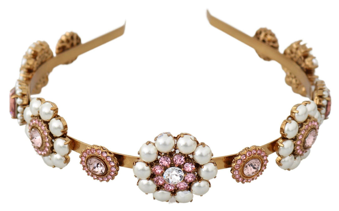 Dolce & Gabbana Elegantes Kristall Perlen Diadem Kopfstück - Léoré
