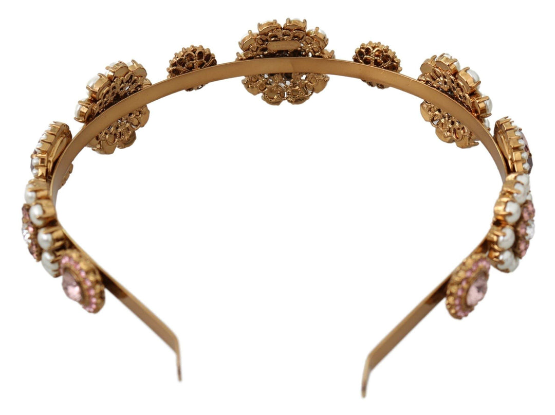 Dolce & Gabbana Elegantes Kristall Perlen Diadem Kopfstück - Léoré
