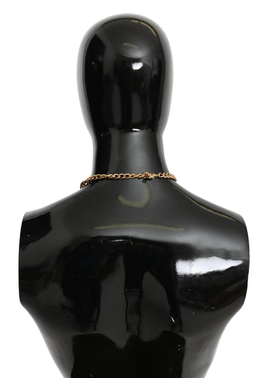Dolce & Gabbana Elegante Kristall Charms Blätter Anhänger Halskette - Léoré