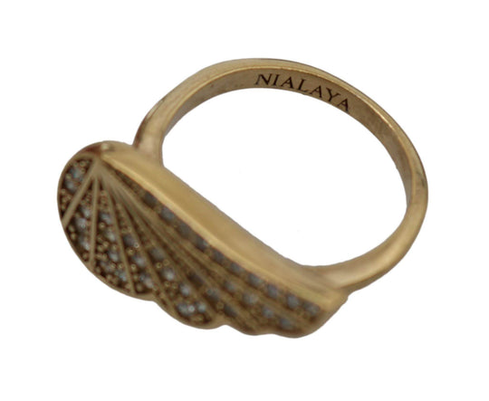Nialaya Eleganter Ring mit Goldkristallen verziert - Léoré