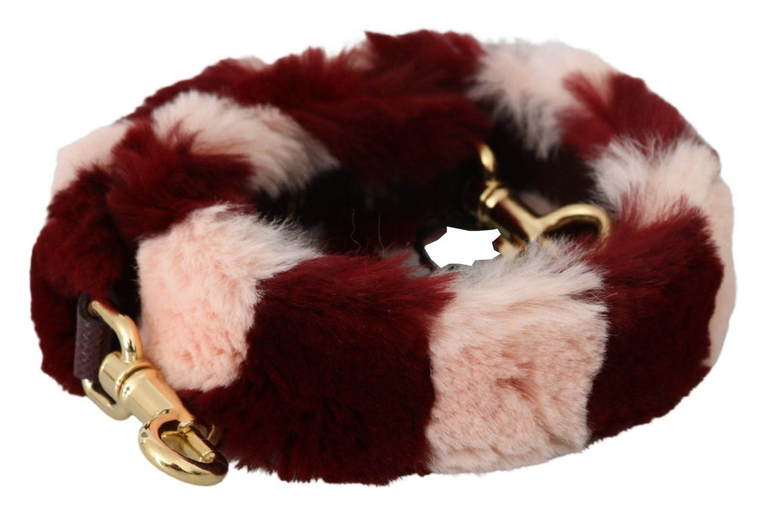 Dolce & Gabbana Bordeauxrosa Pelz-Schulterriemen Luxus-Accessoire - Léoré