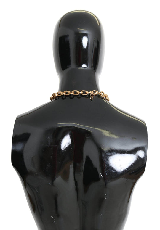 Dolce & Gabbana Elegante Gold Floral Crystal Statement Halskette - Léoré