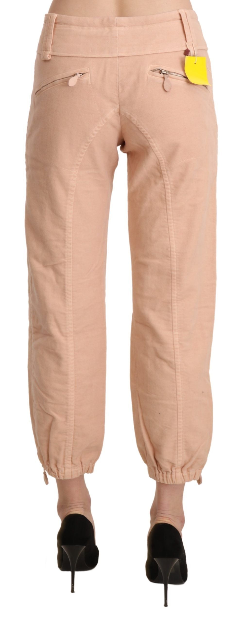 Ermanno Scervino Beige Mid Waist Cropped Baumwoll-Hosenhose