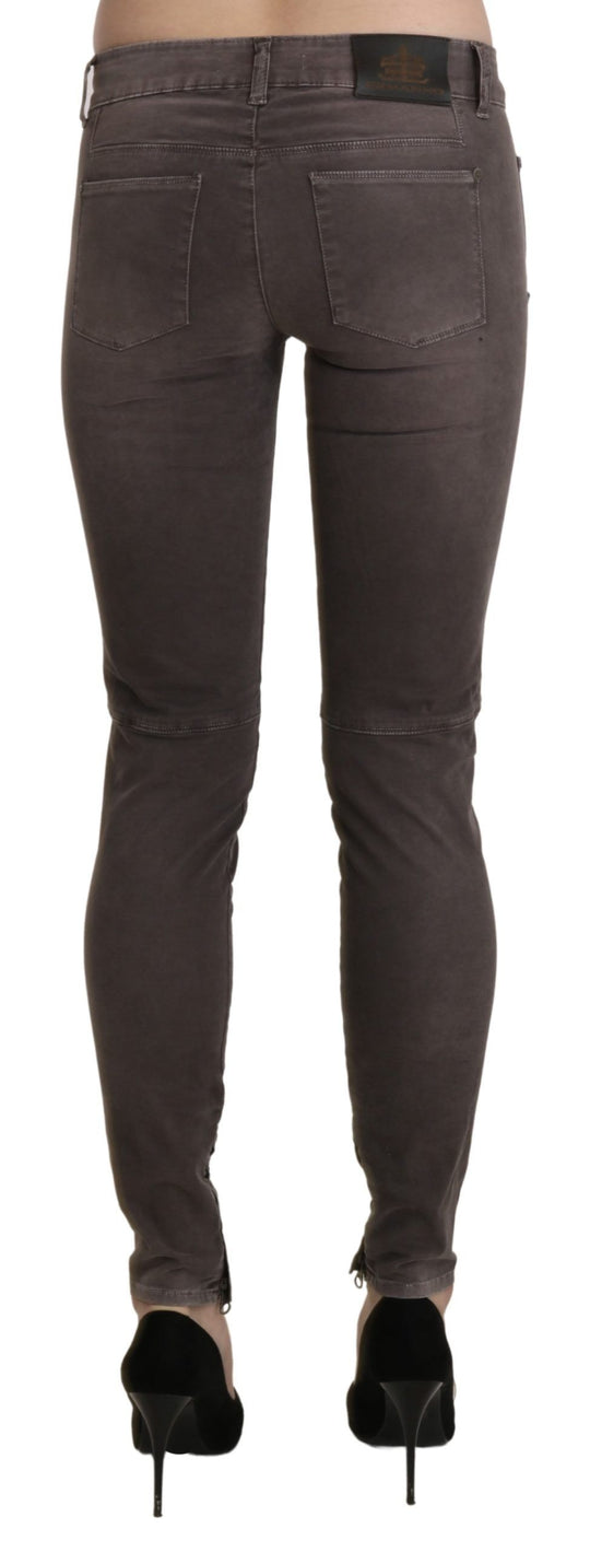 Ermanno Scervino Brown Low Waist Skinny Slim Trouser Baumwolljeans