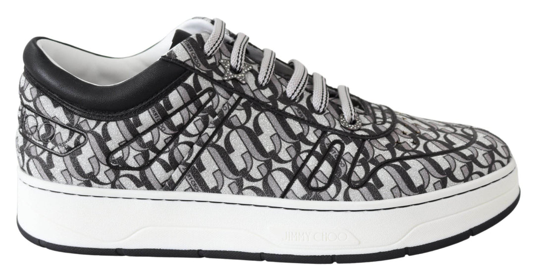 Jimmy Choo Glitzernde Slip-On Sneakers - Silber und Schwarz - Léoré
