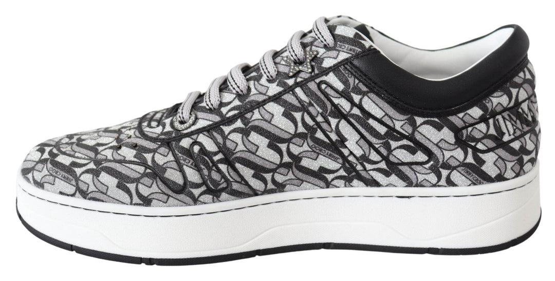 Jimmy Choo Glitzernde Slip-On Sneakers - Silber und Schwarz - Léoré