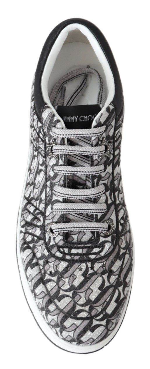 Jimmy Choo Glitzernde Slip-On Sneakers - Silber und Schwarz - Léoré